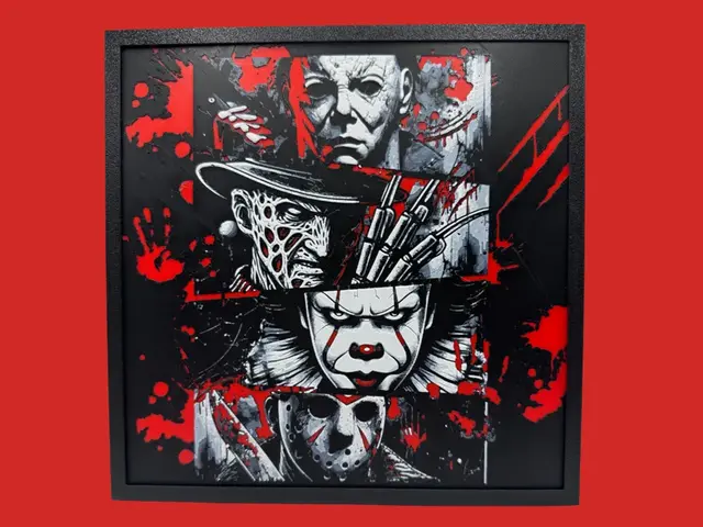 HueForge model: Horror Gang - Freddy, Jason, Michael, Pennywise by Canadian Gamer