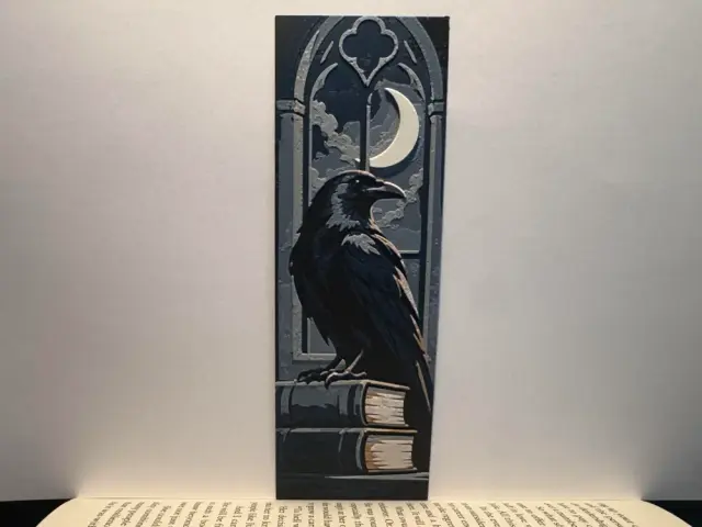 Gothic Moonlit Raven - Bookmark