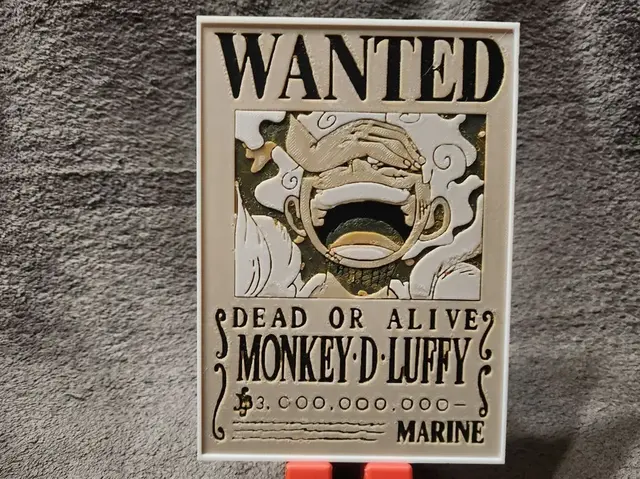 HueForge model: Wanted - Moneky D.Luffy - HueForge by keko