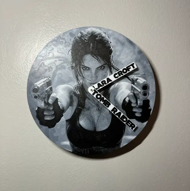 HueForge model: Lara Croft Tomb Raider Clock by Hey Ben