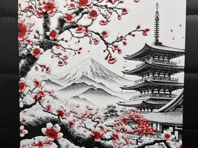 HueForge model: Japan Cherry Blossom by TheHueforgeLady
