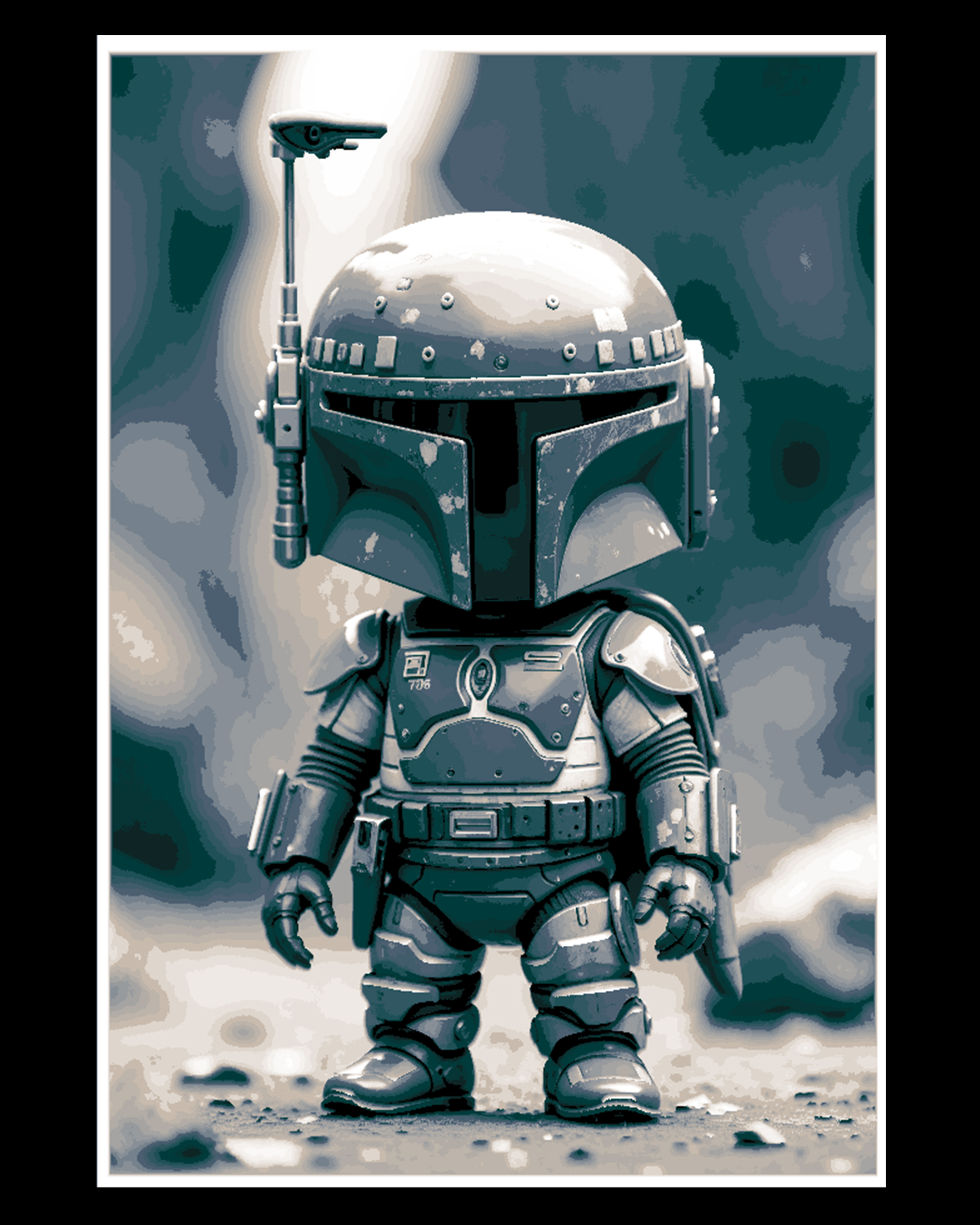 Little Boba of to Bountyhunt - Fan Art from Star wars of Boba Fett by BooneCo3d HueForge model: Little Boba of to Bountyhunt - Fan Art from Star wars of Boba Fett by BooneCo3d