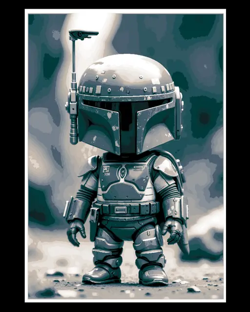 HueForge model: Little Boba of to Bountyhunt - Fan Art from Star wars of Boba Fett by BooneCo3d