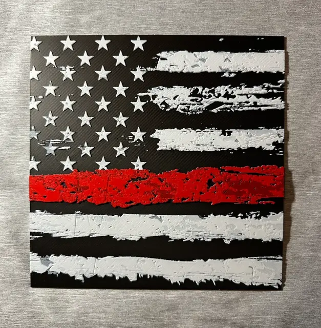 HueForge model: US Flag - Firefighter Hueforge by Hey Ben
