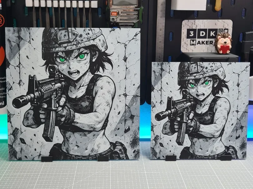 Girl Anime M4 – Hueforge – 4 Colors by Montoya Maker HueForge model: Girl Anime M4 – Hueforge – 4 Colors by Montoya Maker
