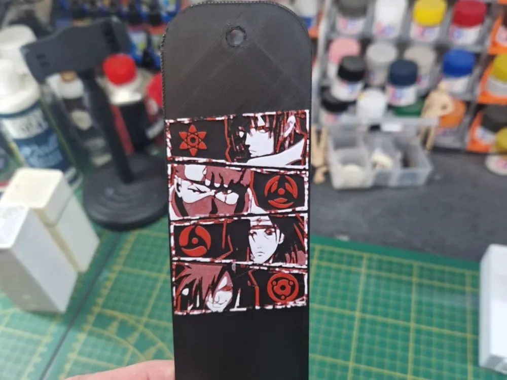 Naruto - Sharigan Bookmark by Dakiren HueForge model: Naruto - Sharigan Bookmark by Dakiren