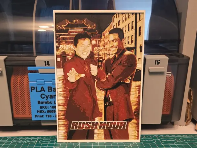 HueForge model: Rush Hour Movie Poster - Hueforge Art by Lumpy3D
