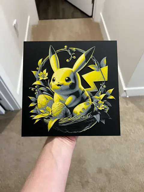 HueForge model: Easter Basket Pikachu Art Hueforge by RP47 Designs