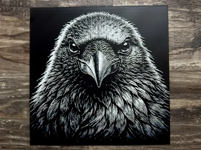 HueForge model: Raven Wildlife Series by novy