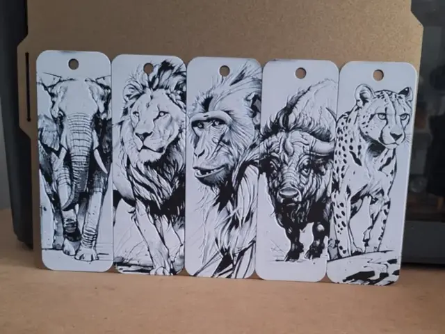 HueForge model: Set 1 African Animal Bookmarks set of 5 by 3dGlow