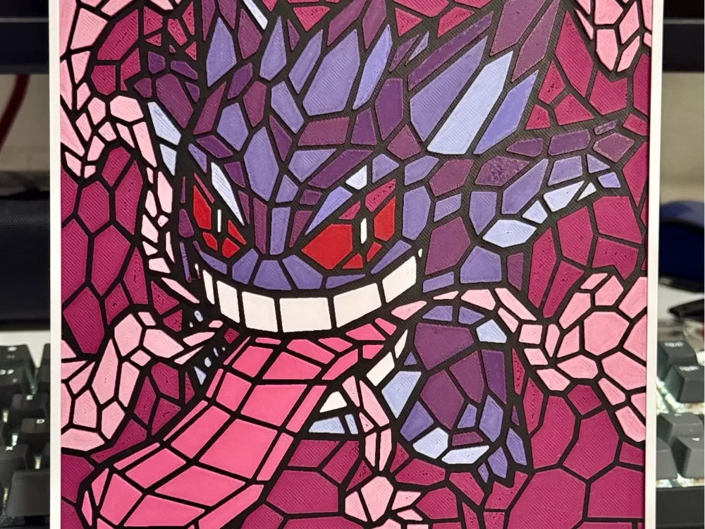 Gengar Stained Glass by Strata Prints HueForge model: Gengar Stained Glass by Strata Prints