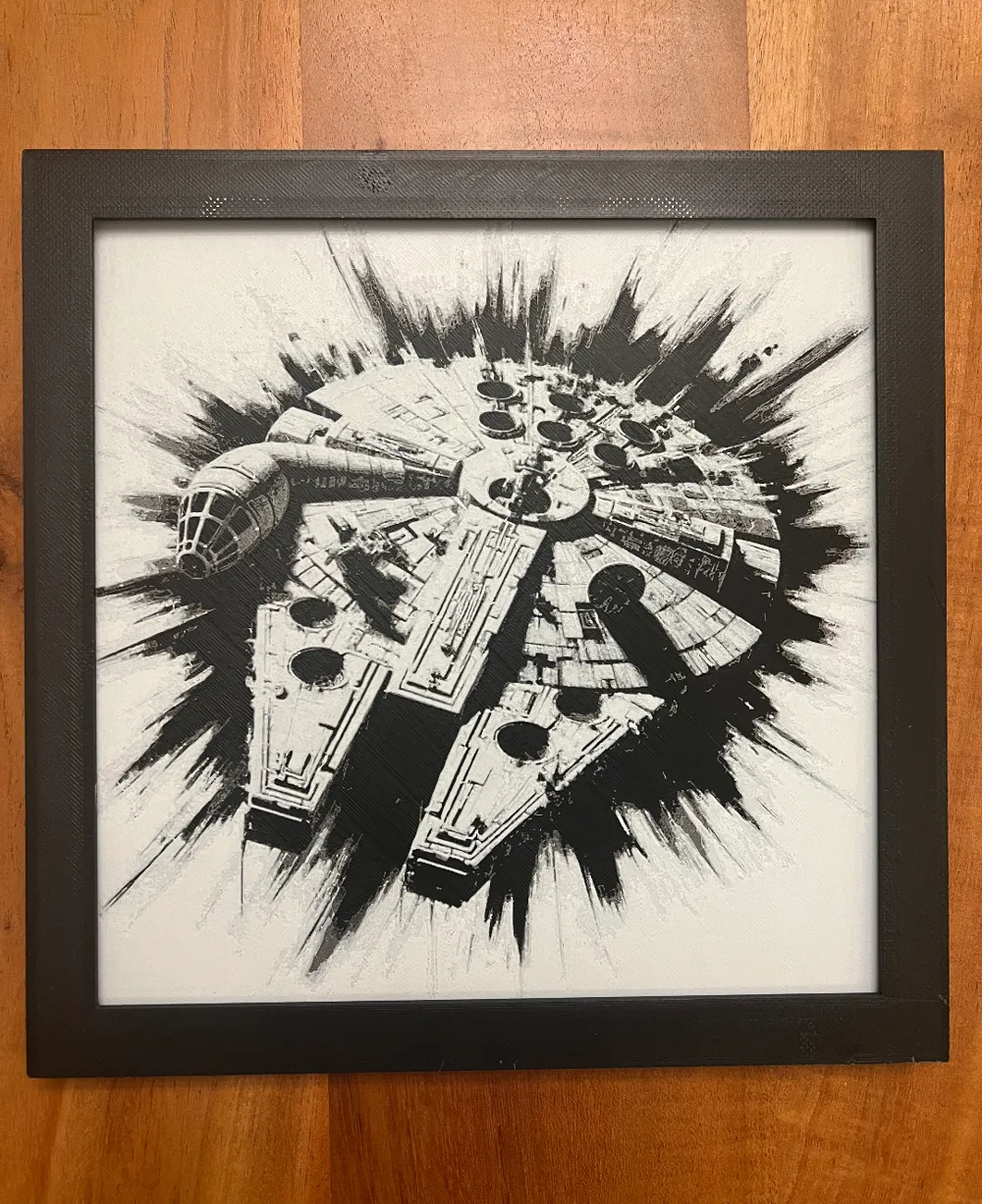 Millennium Falcon by JustBe 3D Printing HueForge model: Millennium Falcon by JustBe 3D Printing