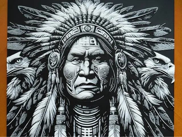 HueForge model: Native American - Eagles - Hueforge by Sarge
