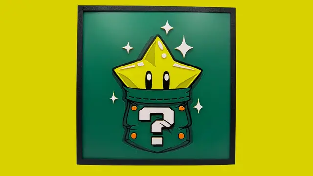 HueForge model: Pocket Power Up - Star - Super Mario Hueforge by Canadian Gamer