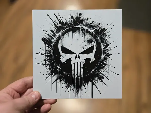 HueForge model: Graffiti Punisher Logo Hueforge by 3Ree Printing