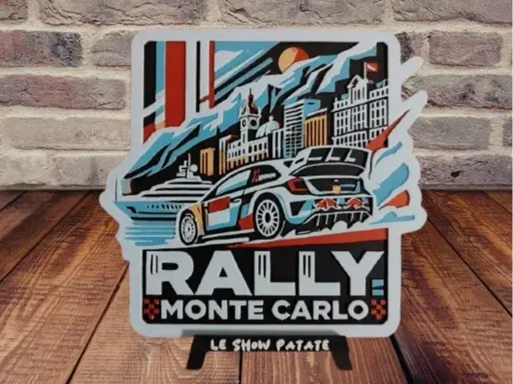 HueForge model: Plaque Rally Monte Carlo Hueforge by leshowpatate