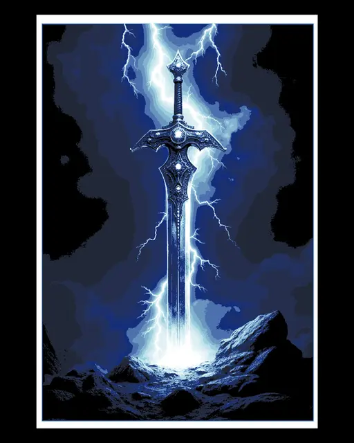 HueForge model: The glorious and deadly Excalibur Sword in the Stone - Hueforge Art by BooneCo3d