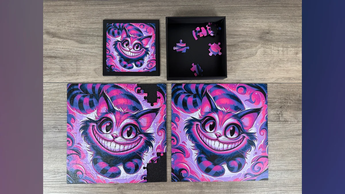 Cheshire Cat - Hueforge and Puzzle Set - Alice in Wonderland by Canadian Gamer HueForge model: Cheshire Cat - Hueforge and Puzzle Set - Alice in Wonderland by Canadian Gamer