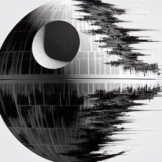 HueForge model: That's No Moon (Death Star) by JustBe 3D Printing