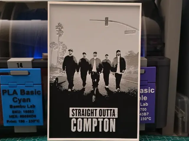 HueForge model: Straight Outta Compton Movie Poster - Hueforge Art by Lumpy3D
