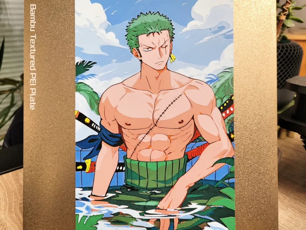 Roronoa Zoro - Fanart - One Piece Hueforge 161x235 by Vincent111 HueForge model: Roronoa Zoro - Fanart - One Piece Hueforge 161x235 by Vincent111