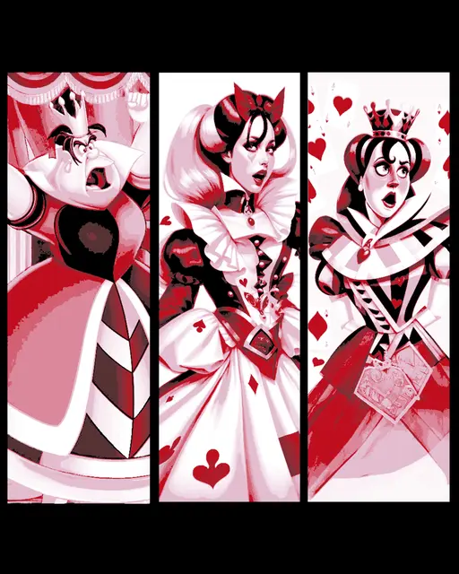 HueForge model: Fanart Set of Bookmarks - The evil villain Queen of Hearts from Alice in Wonderland by BooneCo3d