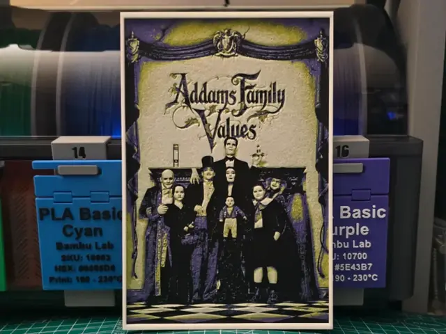 HueForge model: Addams Family Values Movie Poster - Hueforge Art by Lumpy3D