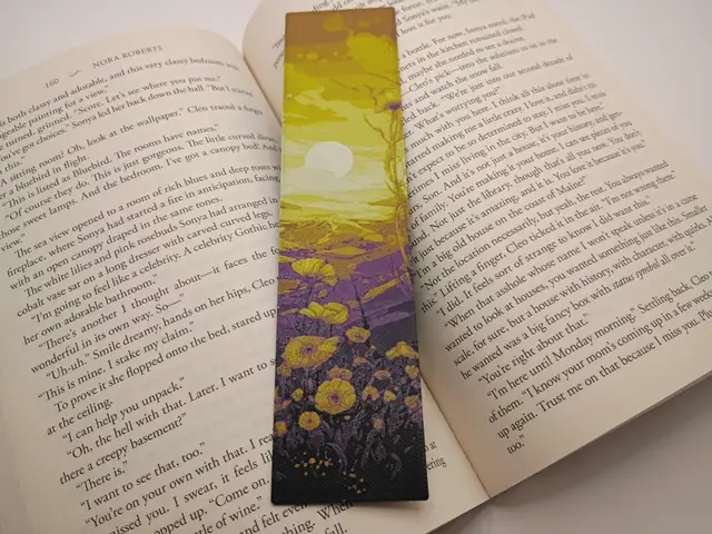 HueForge model: Floral Escape: Dreamy Meadow Bookmark by 3djd