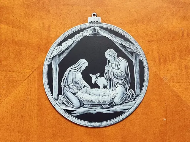 HueForge model: Nativity Christmas Tree Decoration / Ornament by Sarge