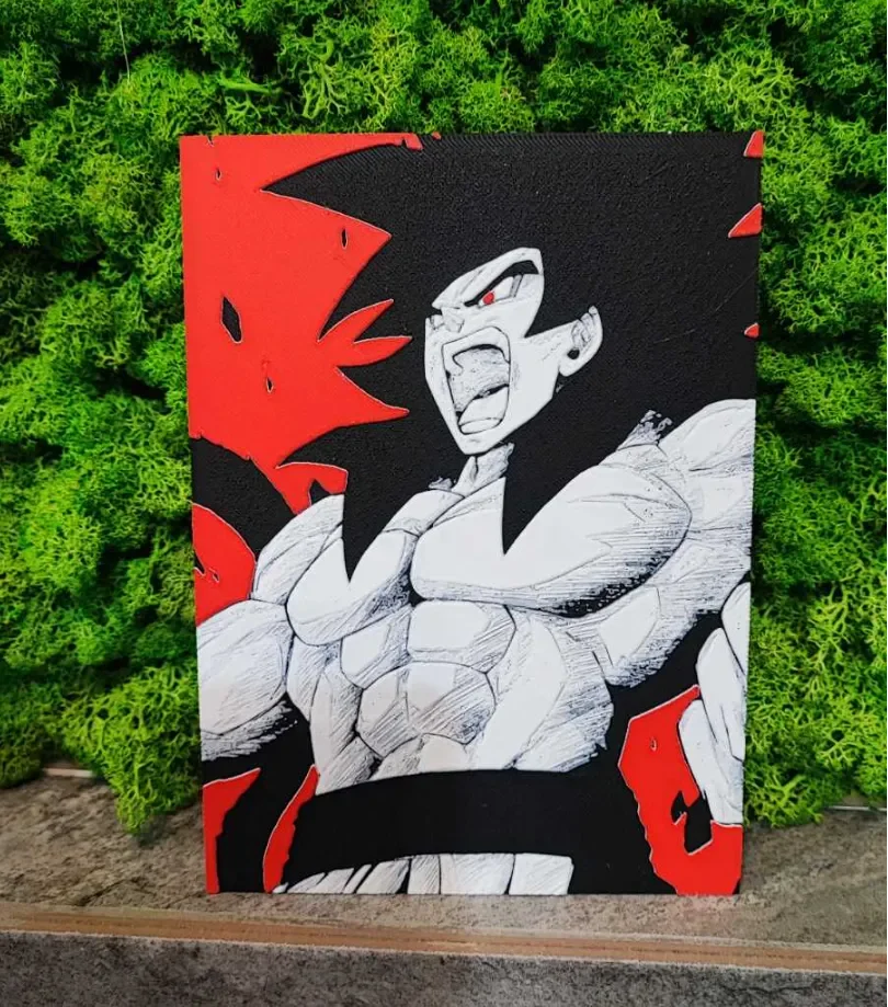 Angry Goku (Custom colour) by Garuda3D HueForge model: Angry Goku (Custom colour) by Garuda3D