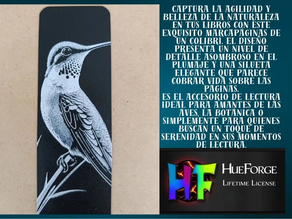 BookmarkHummingbird by FYTY112 HueForge model: BookmarkHummingbird by FYTY112