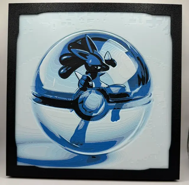 HueForge model: Lucario - Pokeball Hueforge by Canadian Gamer