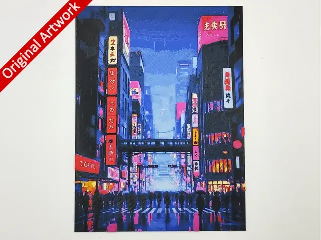 HueForge model: Tokyo Cyberpunk Travel Poster – Hueforge by Altf4-Formation