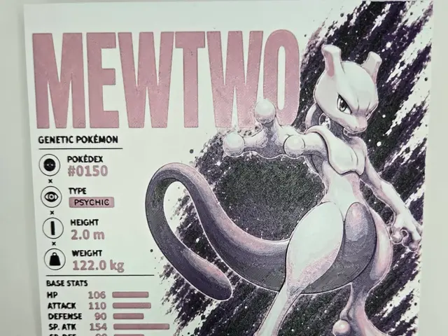HueForge model: Mewtwo Infographic Hueforge by 3Ree Printing