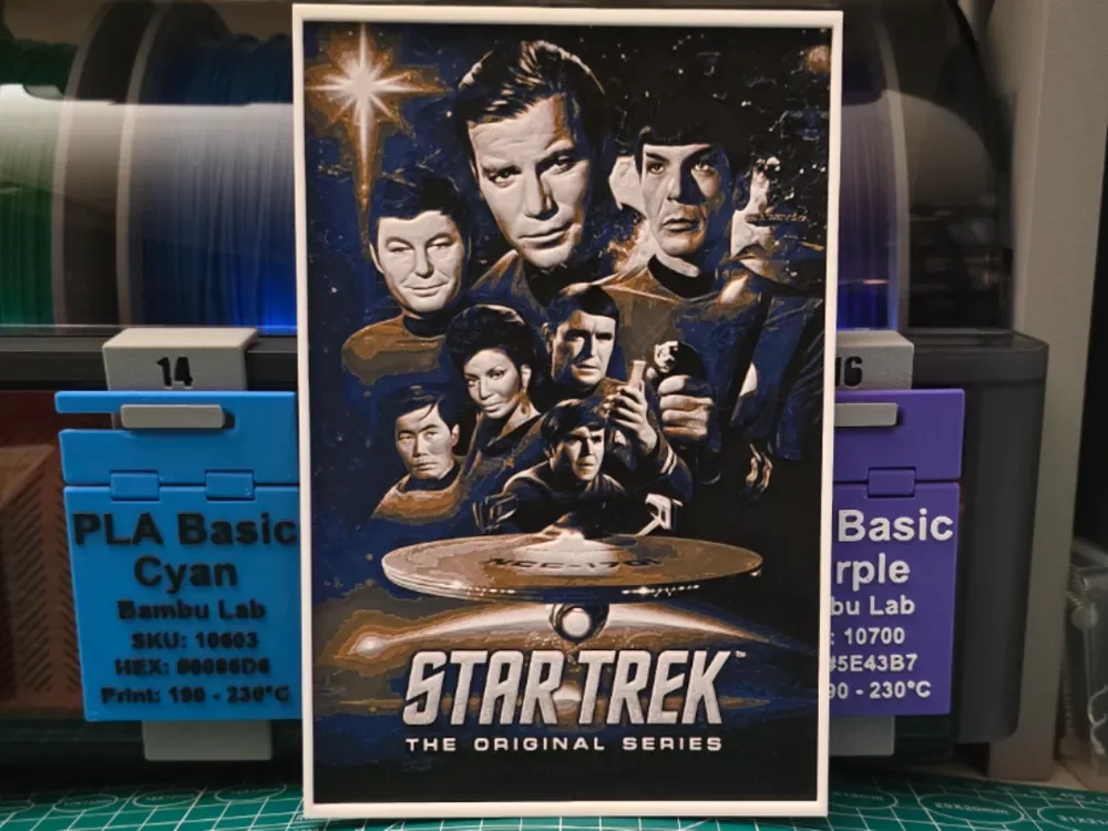 Star Trek Poster - Hueforge Art by Lumpy3D HueForge model: Star Trek Poster - Hueforge Art by Lumpy3D