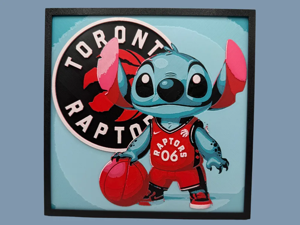 Stitch - Toronto Raptors by Canadian Gamer HueForge model: Stitch - Toronto Raptors by Canadian Gamer