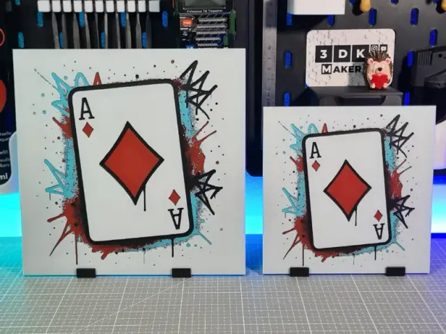 HueForge model: Graffiti Ace of Diamonds – Hueforge – 4 Colors by Montoya Maker