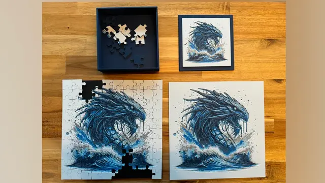 HueForge model: Sept 2024 - Exclusive Set #1 - Sea Monster - Puzzle & Hueforge by Canadian Gamer