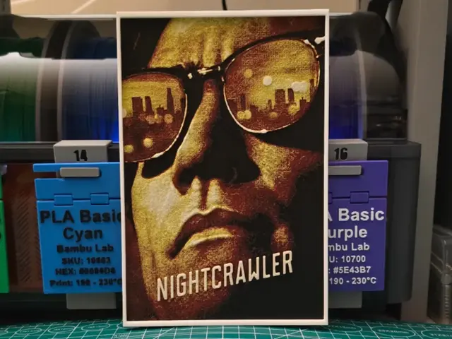 HueForge model: Nightcrawler Movie Poster - Hueforge Art by Lumpy3D