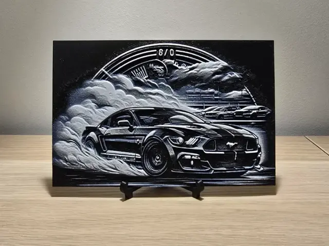 HueForge model: Ford Mustang Hueforge by Kactus Fpv