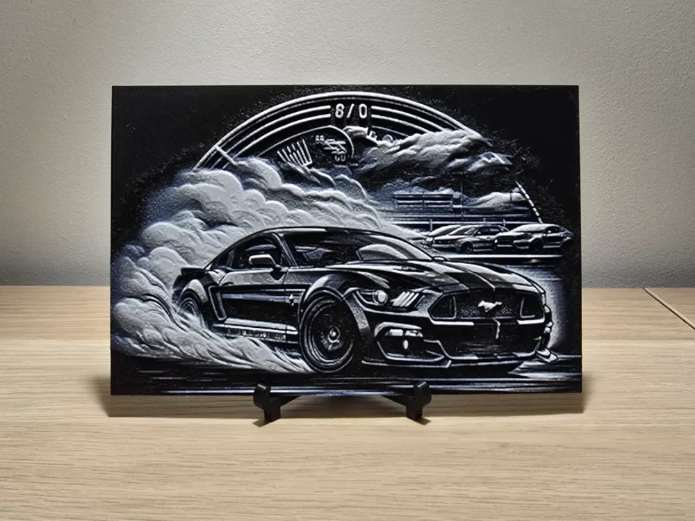 Ford Mustang Hueforge by Kactus Fpv HueForge model: Ford Mustang Hueforge by Kactus Fpv