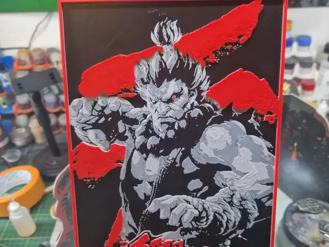 HueForge model: Street Fighter Hueforge - Akuma by Dakiren