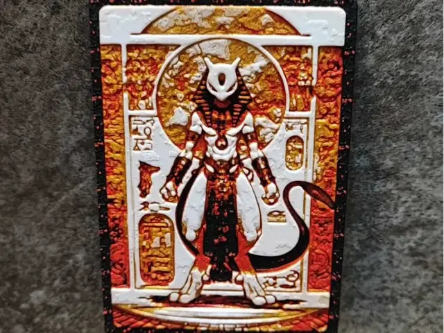 HueForge model: Legendary card - Pharaoh MewTwo by Garuda3D