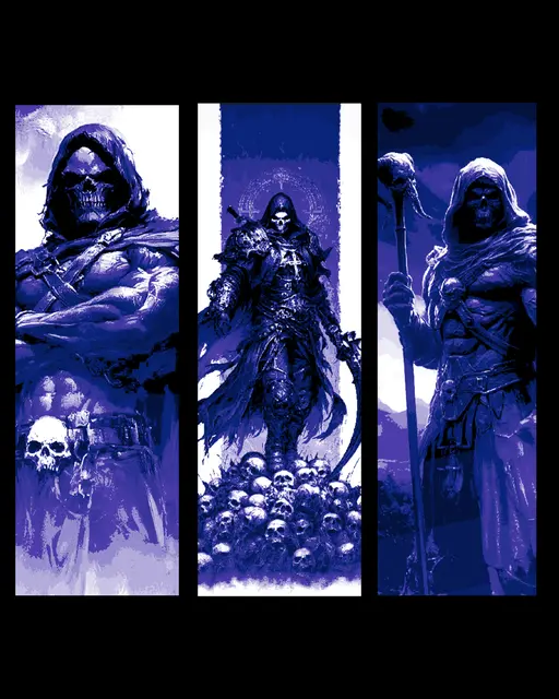 HueForge model: fan art for Masters of the Universe - Depictions of Skeletor Set of bookmarks by BooneCo3d