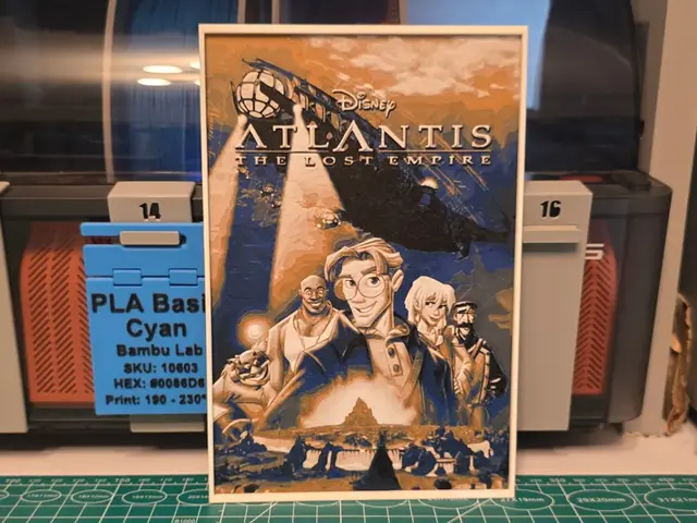 HueForge model: Atlantis: The Lost Empire Movie Poster - Hueforge by Lumpy3D