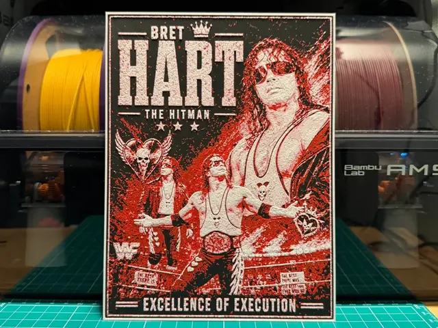 HueForge model: Bret Hart WWE Poster HueForge by liv_3d