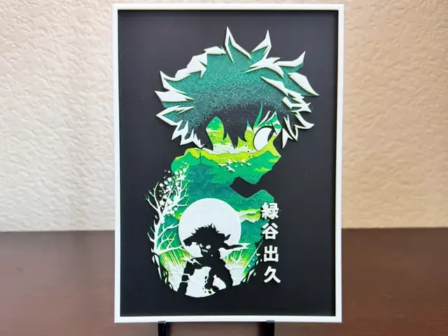 HueForge model: My Hero Academia - Deku Silhouette Hueforge by Artful Creator