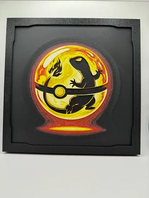 HueForge model: Charmander - Pokeball Hueforge by Canadian Gamer