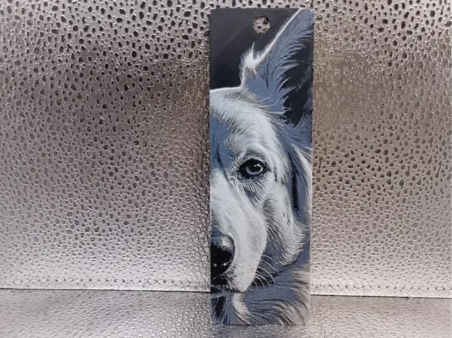 HueForge model: White Swiss Shepherd Bookmark – Hueforge by Borishotch Industries