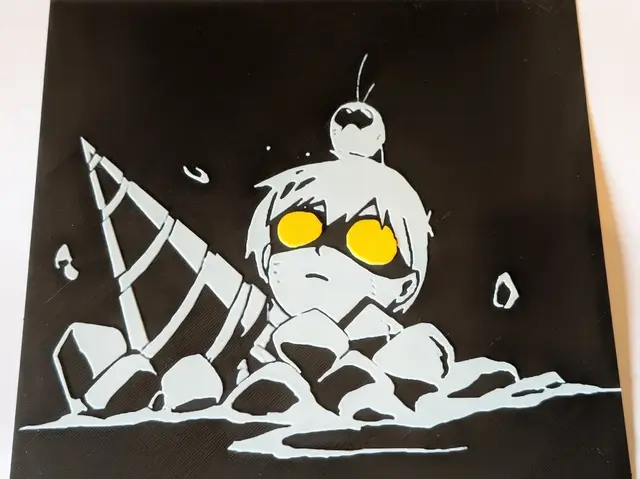 HueForge model: Gurren Lagann Simon digging by S0und_Lab